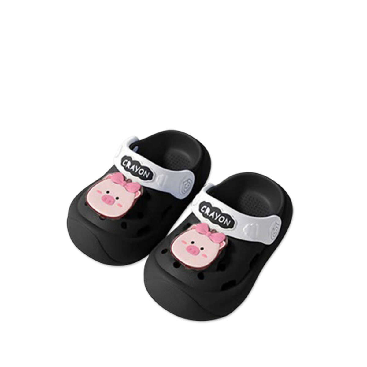 Dép sục cho bé chất liệu EVA charm Heo - Đen