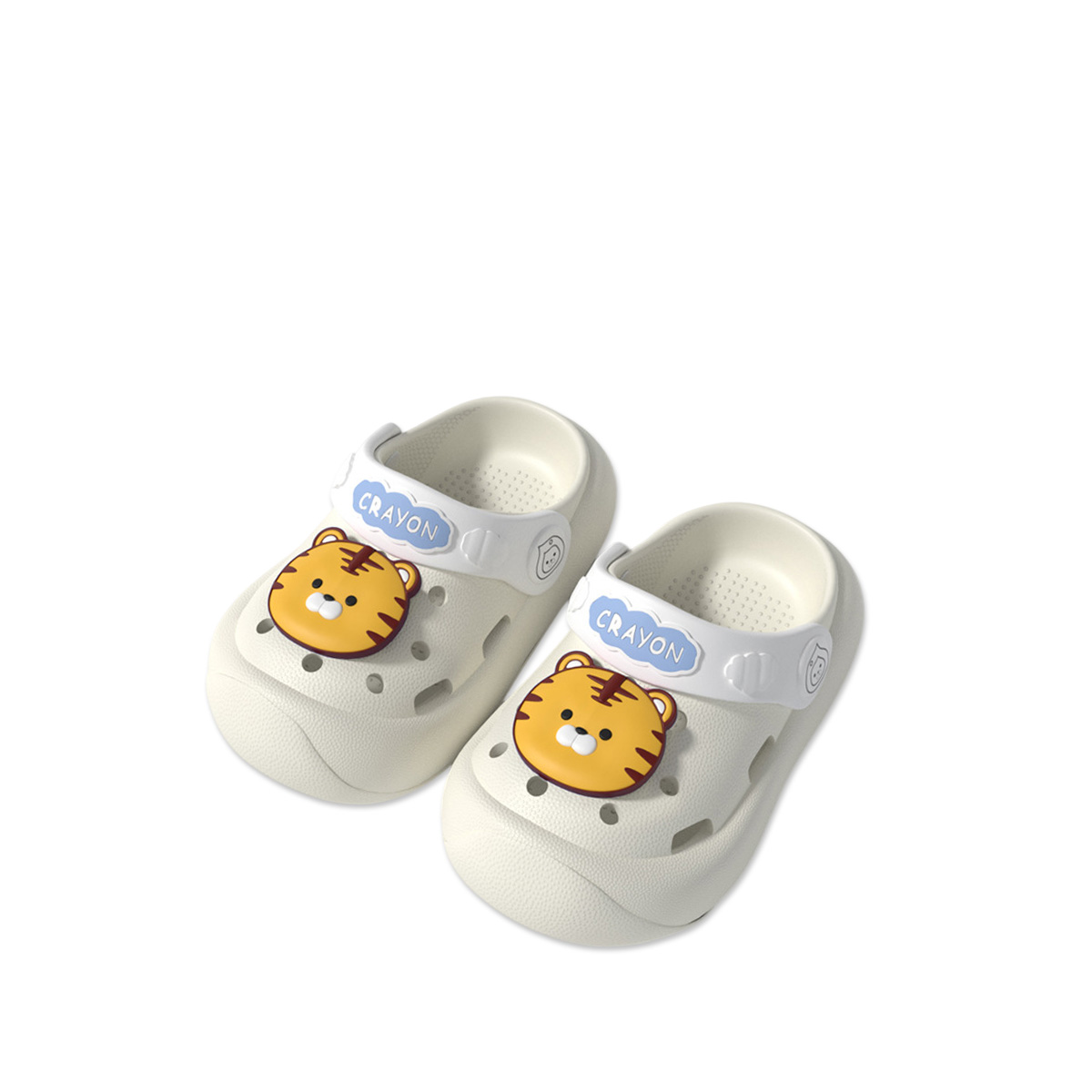 Dép sục cho bé chất liệu EVA charm Hổ - Trắng