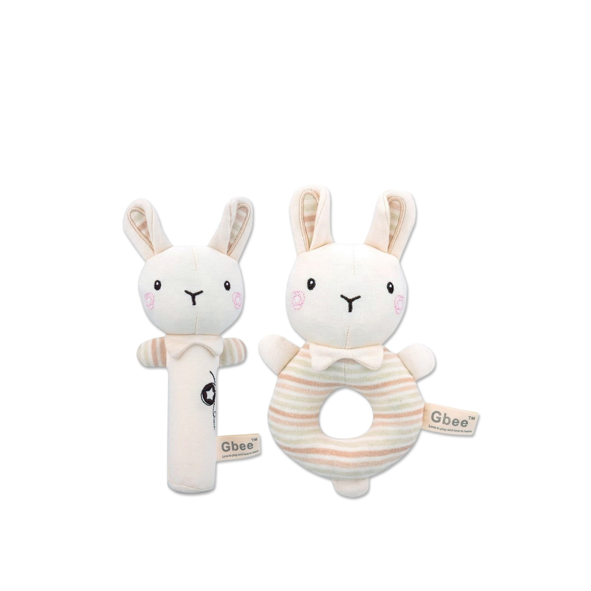 Thú nhồi bông lục lạc Gbee - Set Thỏ