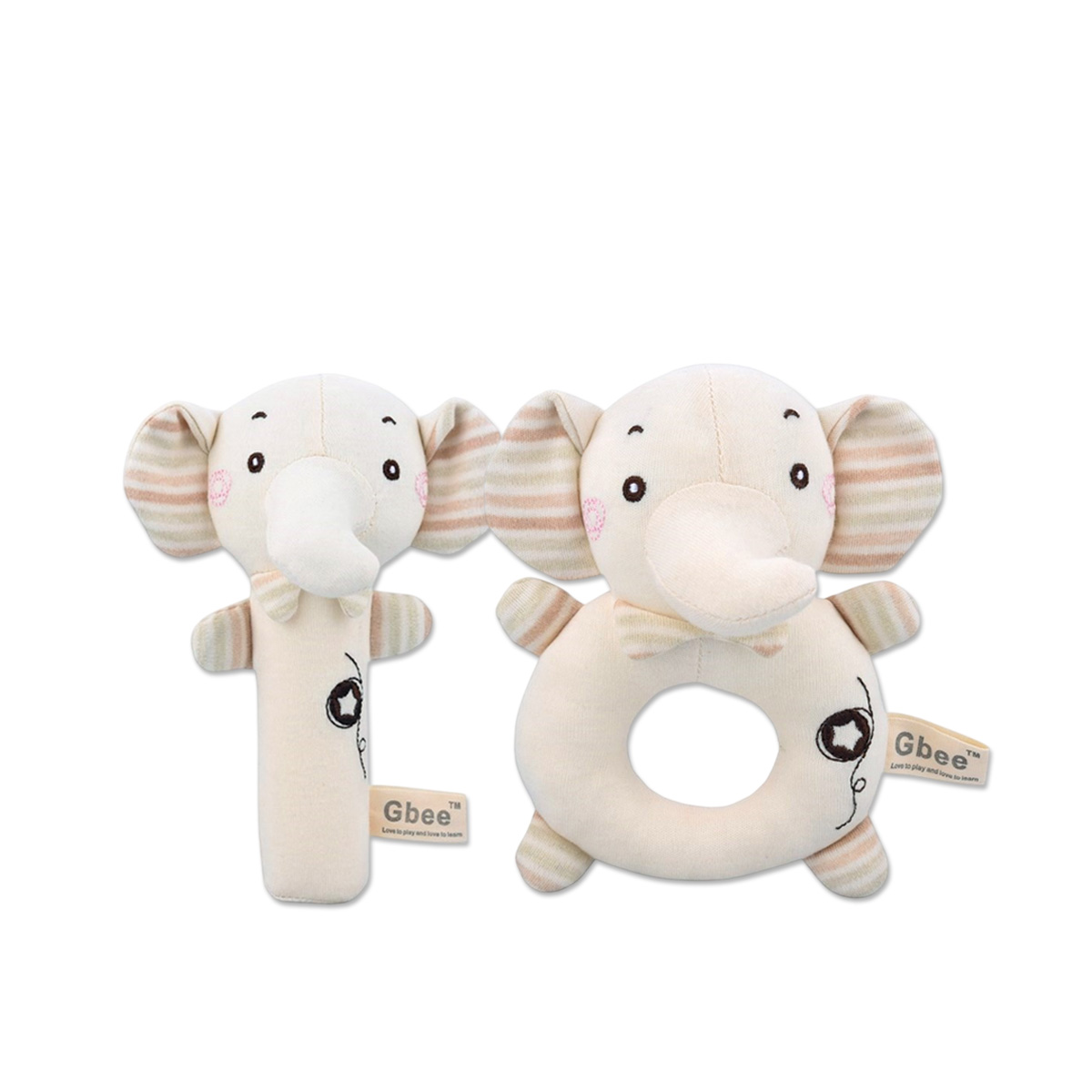 Thú nhồi bông lục lạc Gbee - Set Voi