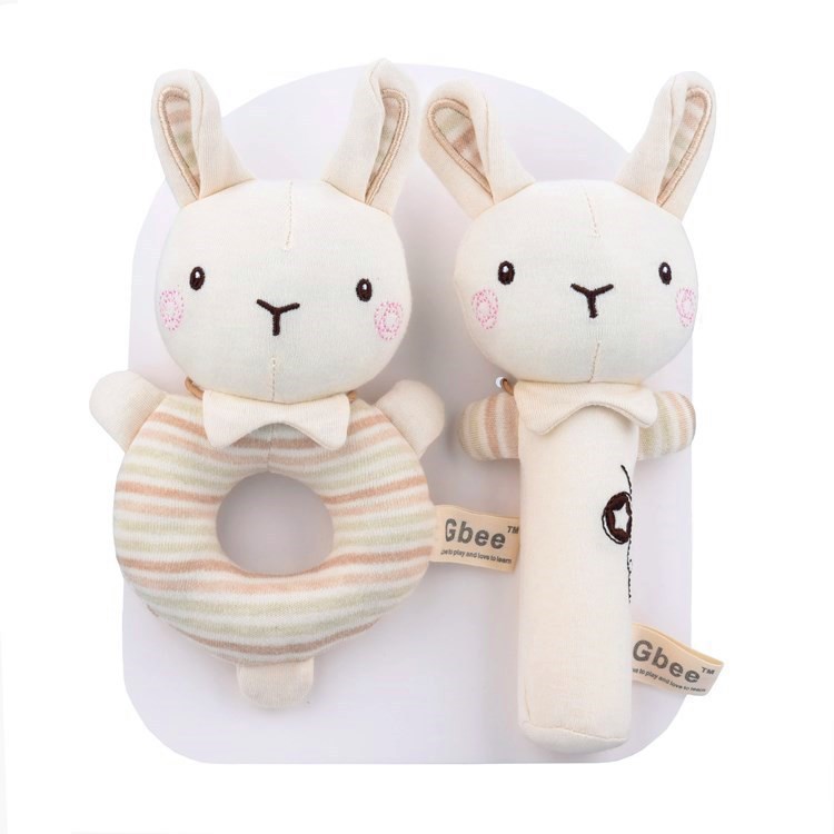 Thú nhồi bông lục lạc Gbee Thỏ nguyên set