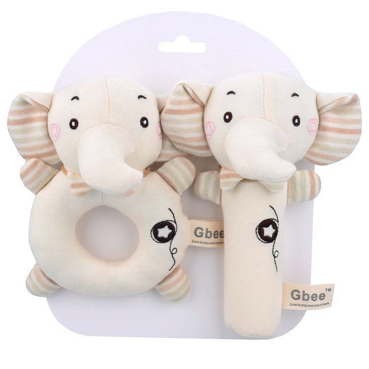 Thú nhồi bông lục lạc Gbee Voi nguyên set